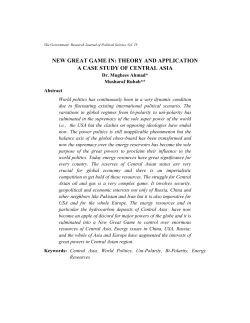 new great game in: theory and application a case study of central asia