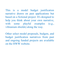 model budget - Humanities Without Walls