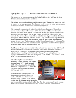 Springfield Dyno LLC Radiator Test Process and Results