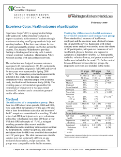 Health outcomes of participation - Washington University in St. Louis