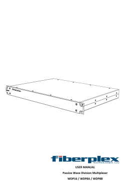USER MANUAL Passive Wave Division Multiplexer WDP16