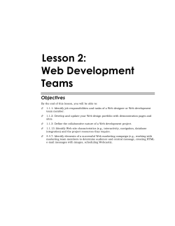 2Lesson 2: Web Development Teams