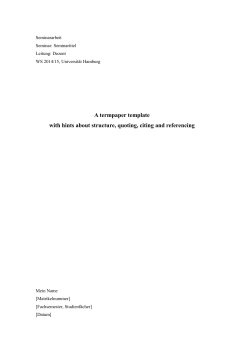 Seminararbeit - Martin Schweinberger