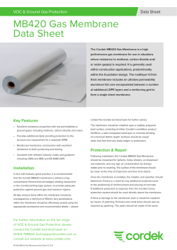 MB420 Gas Membrane Data Sheet