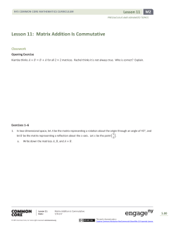 Lesson 11: Matrix Addition Is Commutative