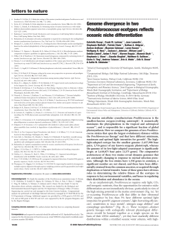 Genome divergence in two Prochlorococcus ecotypes reflects