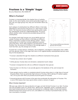 Fructose is a `Simple` Sugar
