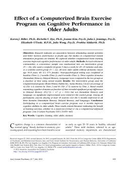 Effect of a Computerized Brain Exercise Program on Cognitive