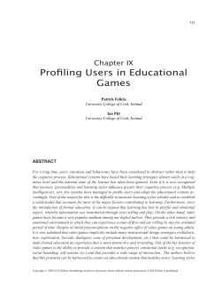Profiling Users in Educational Games