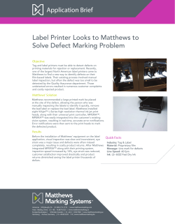 Label Printer Looks to Matthews to Solve Defect Marking Problem