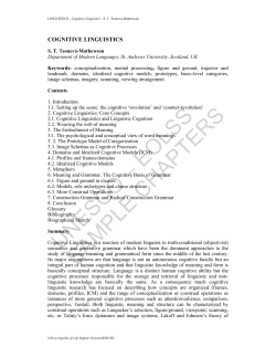 Cognitive Linguistics