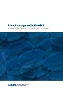 Project Management in the OSCE - Organization for Security and Co