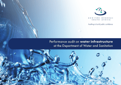 Performance audit on water infrastructure at the - Auditor