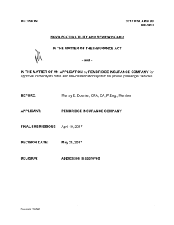 DECISION 2017 NSUARB 83 M07910 NOVA SCOTIA UTILITY AND