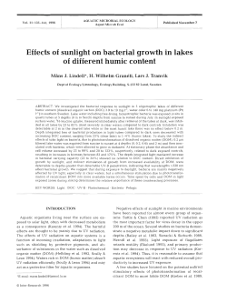 Effects of sunlight on bacterial growth in lakes of