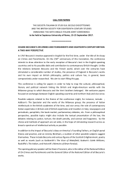 call for papers the societ&agrave; italiana di studi sul secolo