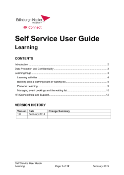 Self Service User Guide - Edinburgh Napier Staff Intranet