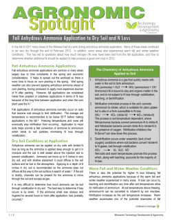 Fall Anhydrous Ammonia Application to Dry Soil and N