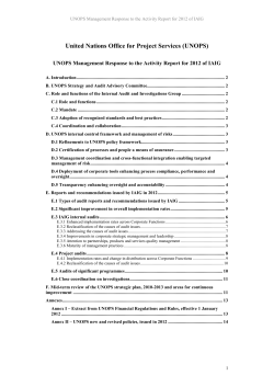 E. Reports and recommendations issued by IAIG in 2012