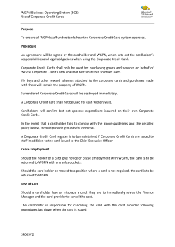 Use of Corporate Credit Cards