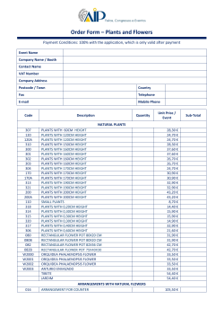 Order Form - Plants and Flowers