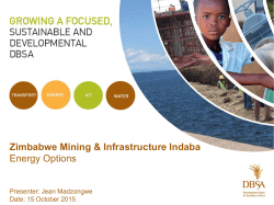 Jean Madzongwe &ndash; DBSA - Zimbabwe Mining Indaba