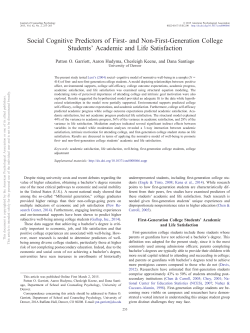 Social Cognitive Predictors of First- and Non-First