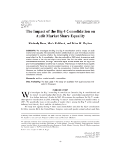 The Impact of the Big 4 Consolidation on Audit Market Share Equality
