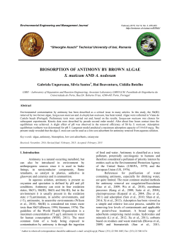 BIOSORPTION OF ANTIMONY BY BROWN ALGAE S. muticum AND