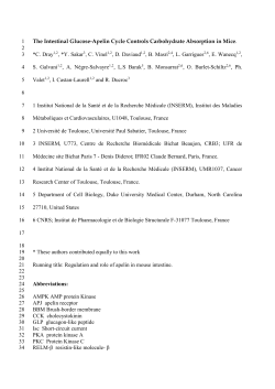 Apelin regulates intestinal glucose absorption and - HAL