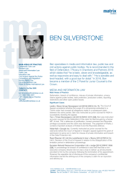 Defamation, breach of confidence, misuse of private information