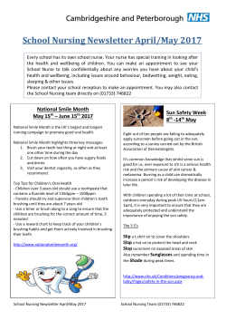 School Nursing Newsletter April/May 2017