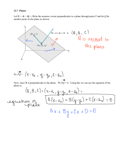 12.7 Planes Let N = Ai + Bj + Ck be the nonzero vector