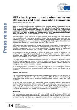 MEPs back plans to cut carbon emission allowances and fund low