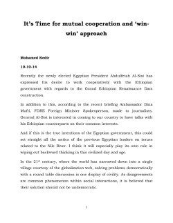 It`s Time for mutual cooperation and `win-win` approach