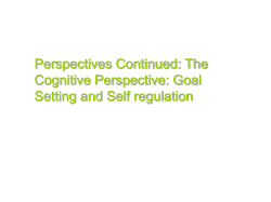 Self-regulation involves the person`s metacognitive (self) monitoring