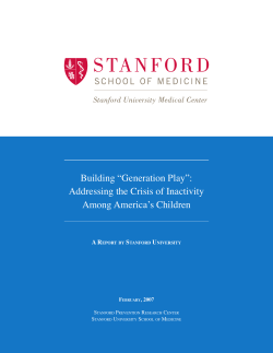 Building &ldquo;Generation Play&rdquo;: Addressing the Crisis of Inactivity Among