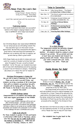 Lion`s Den December 2016 Newsletter