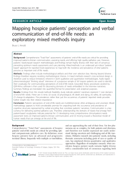 Mapping hospice patients` perception and verbal communication of