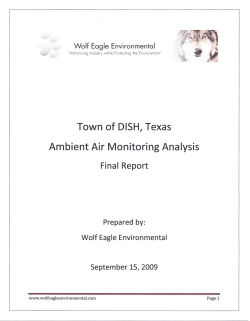Town of Dish, Texas ambient air monitoring analysis final report.