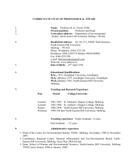 Biodata - NAEB Shillong Regional Center