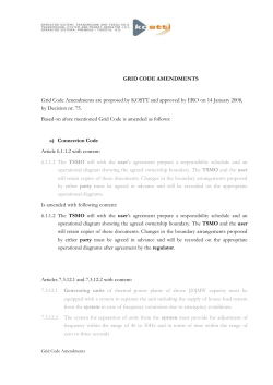 Grid Code Amendments