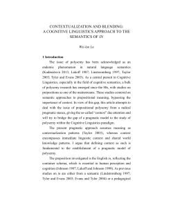 contextualization and blending: a cognitive linguistics