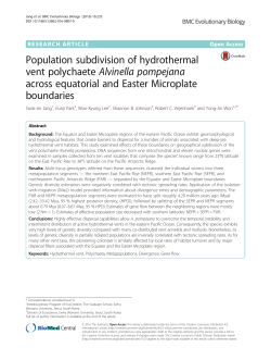 Population subdivision of hydrothermal vent polychaete Alvinella