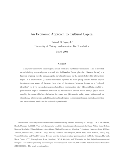 An Economic Approach to Cultural Capital