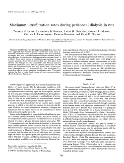Maximum ultrafiltration rates during peritoneal dialysis in rats