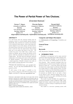 The Power of Partial Power of Two Choices.