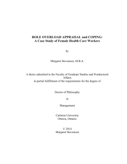 ROLE OVERLOAD APPRAISAL and COPING: A Case