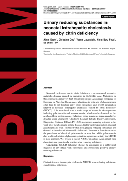Urinary reducing substances in neonatal intrahepatic cholestasis