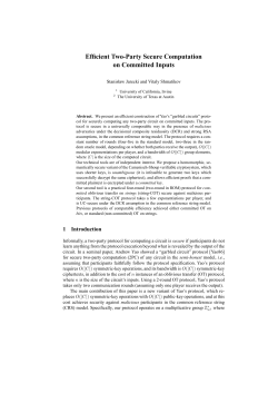 Efficient Two-Party Secure Computation on Committed Inputs